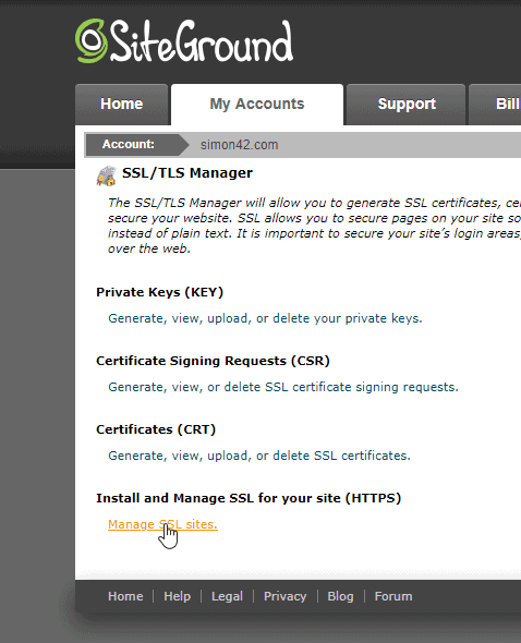 SiteGround externes SSL Zertifikat einbinden
