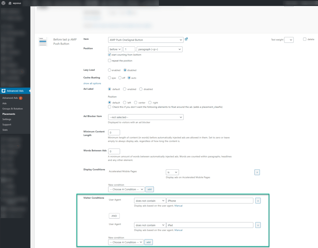 WordPress - Enable OneSignal Subscribe Button on AMP Pages 3 Advanced Ads Settings for OneSignal on WordPress AMP Pages