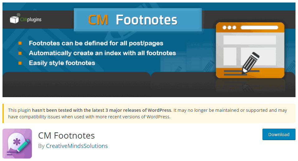 CM Footnotes Plugin image from WordPress.org