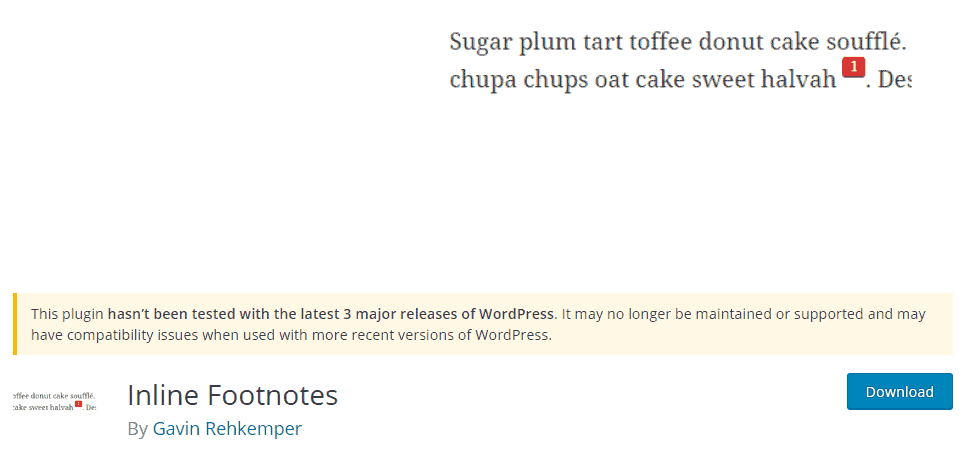 Inline Footnotes Plugin image from WordPress.org