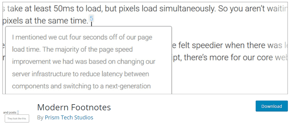 Modern Footnotes Plugin image from WordPress.org